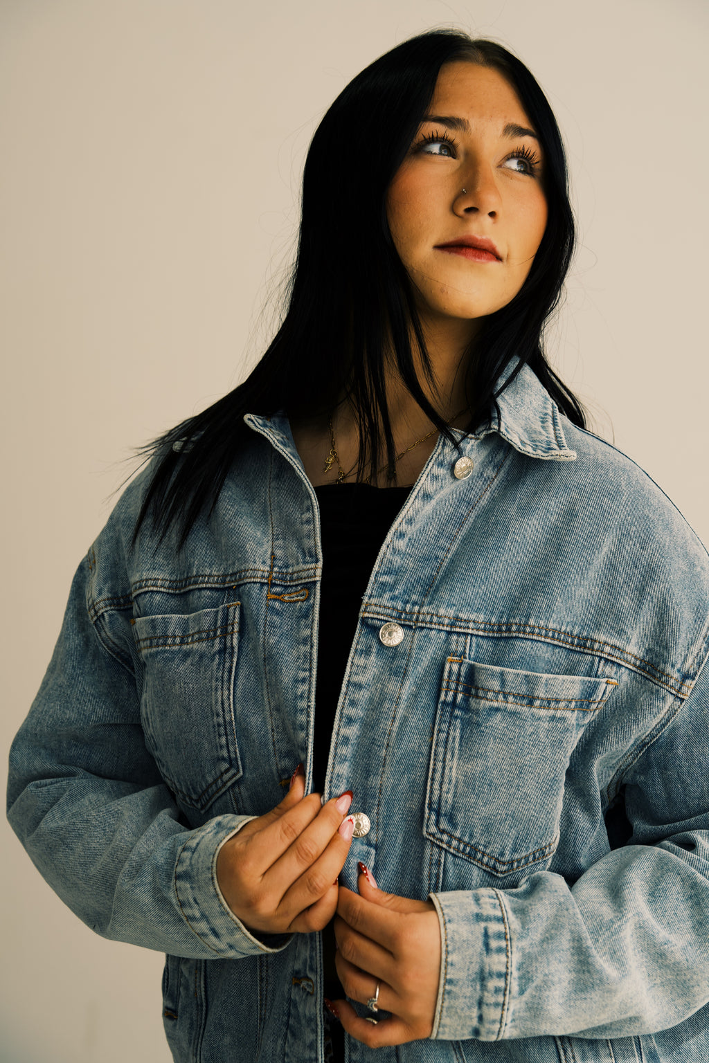 Denim Button Down Oversized Jacket