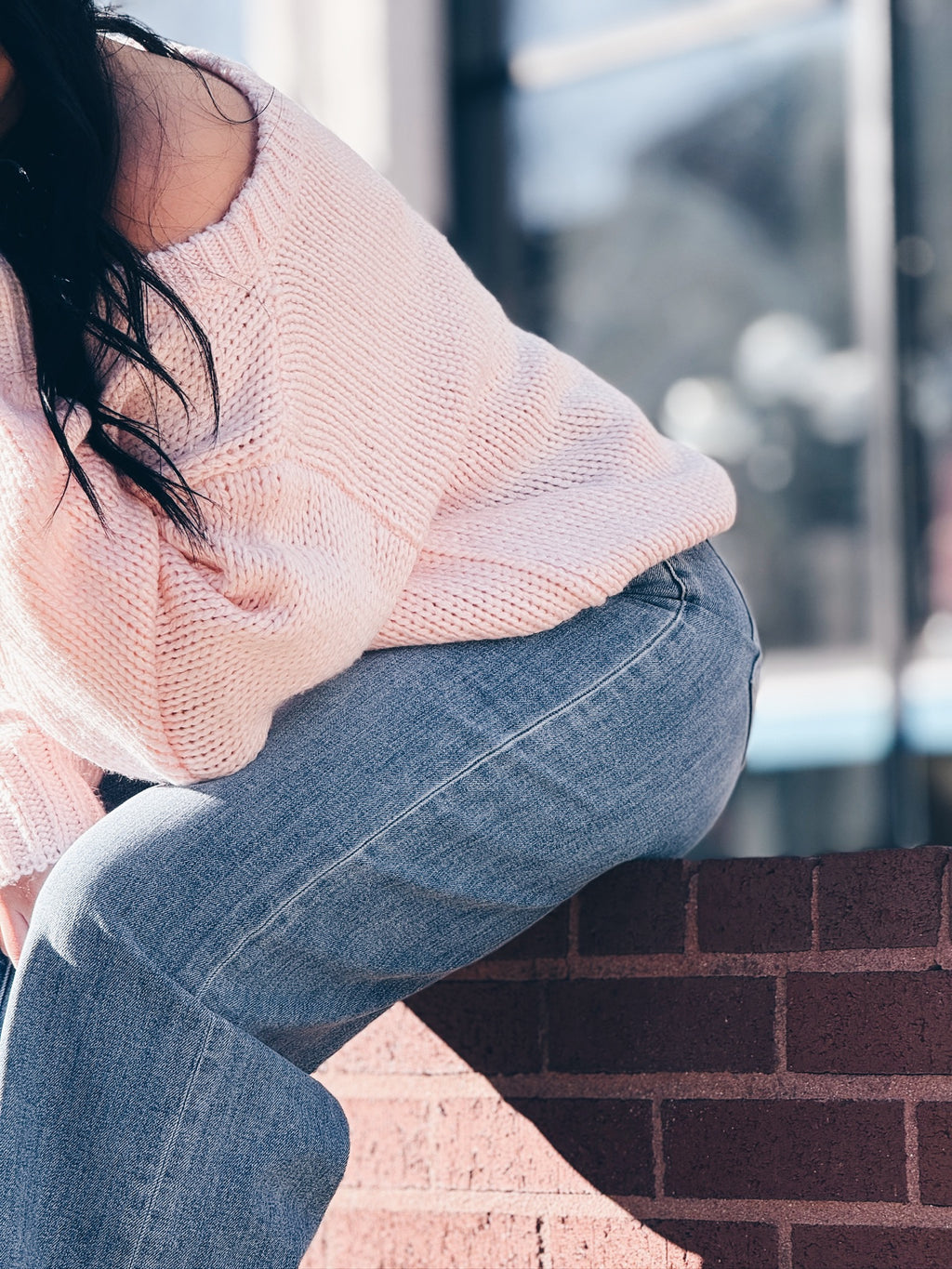 Ribbed Knit Off The Shoulder Relaxed Sweater