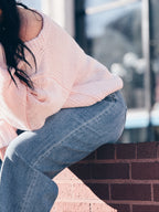 Ribbed Knit Off The Shoulder Relaxed Sweater
