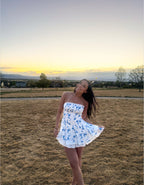 Wild Blue Floral Mini Dress