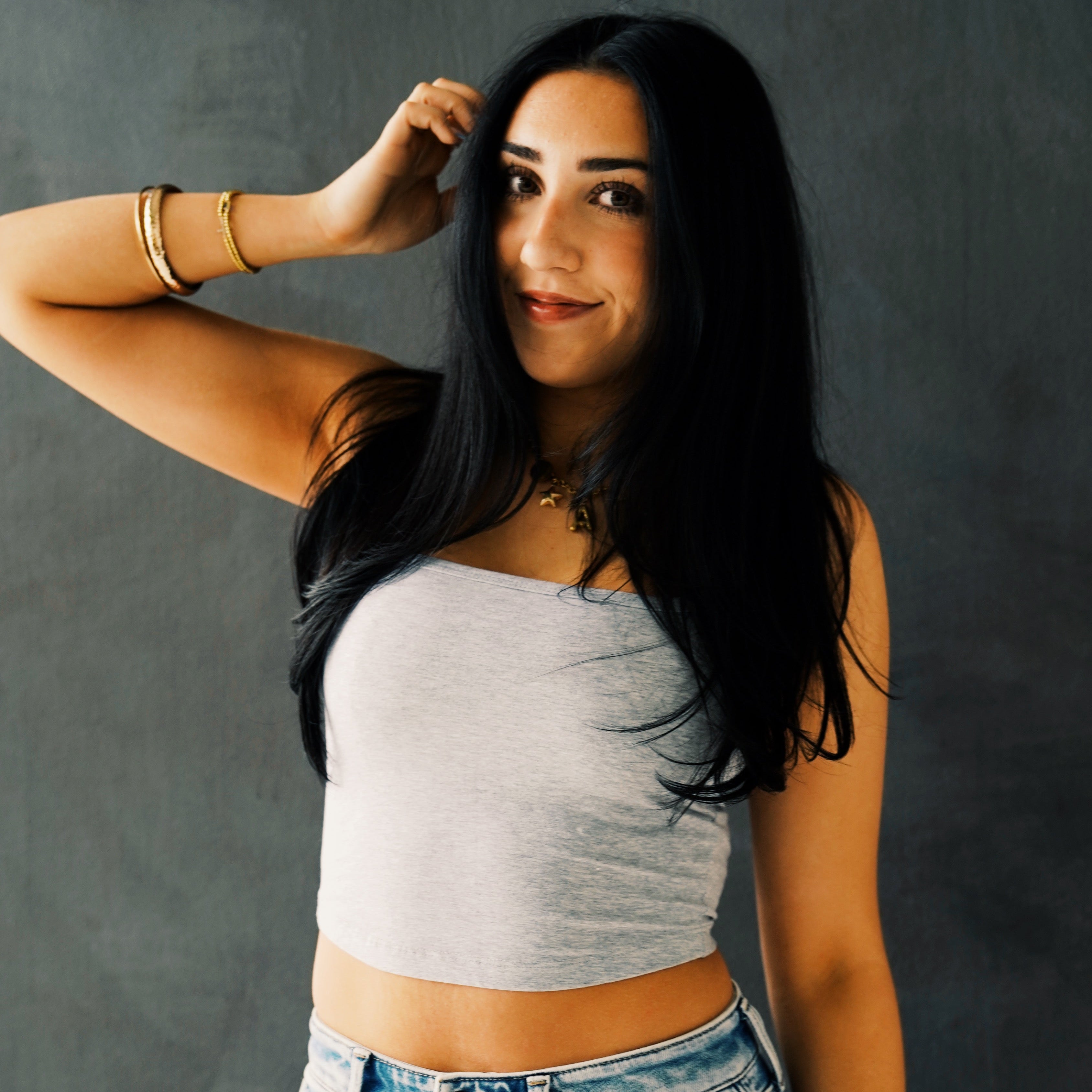 Cotton Square Neck Cropped Cami Top