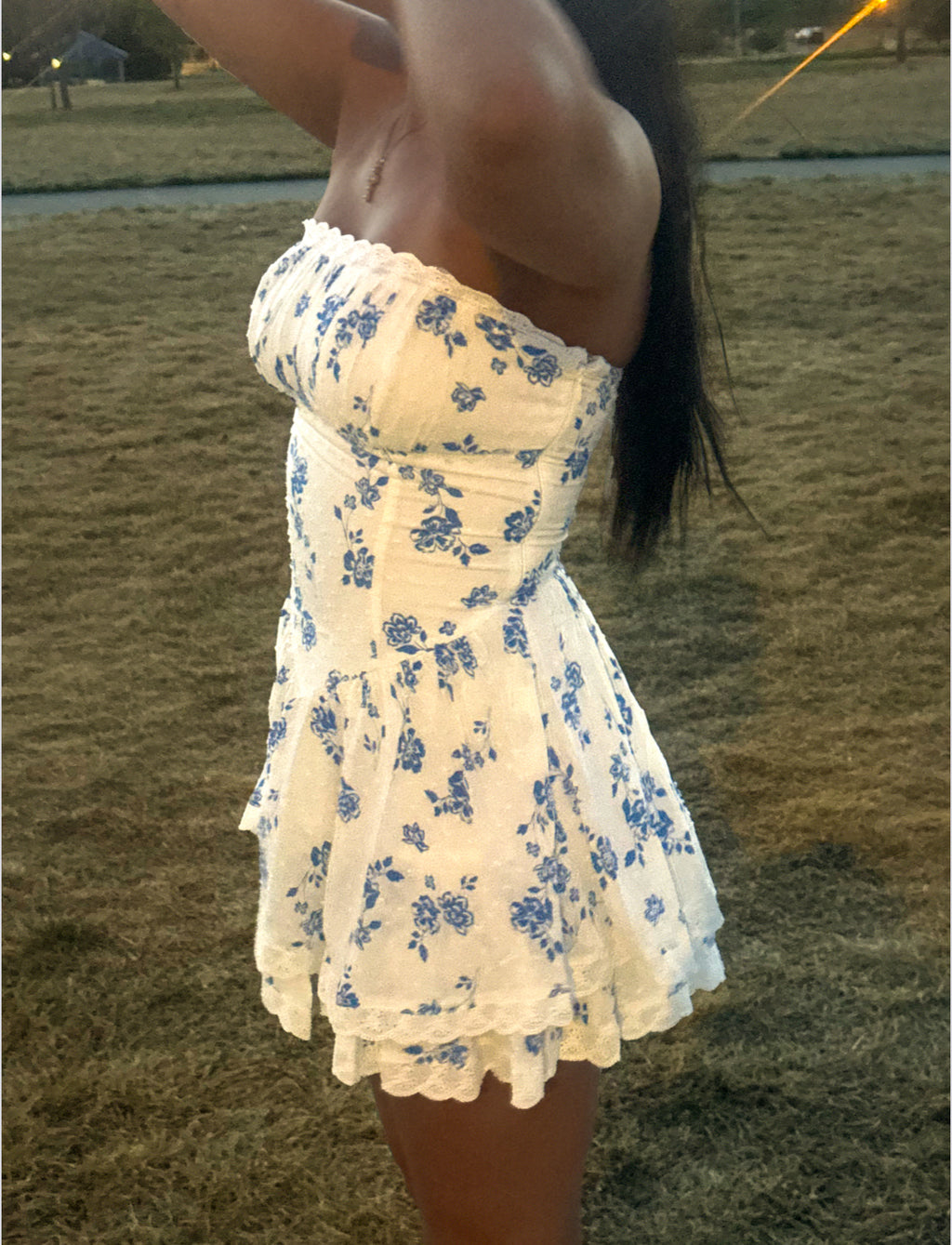 Wild Blue Floral Mini Dress