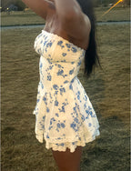 Wild Blue Floral Mini Dress