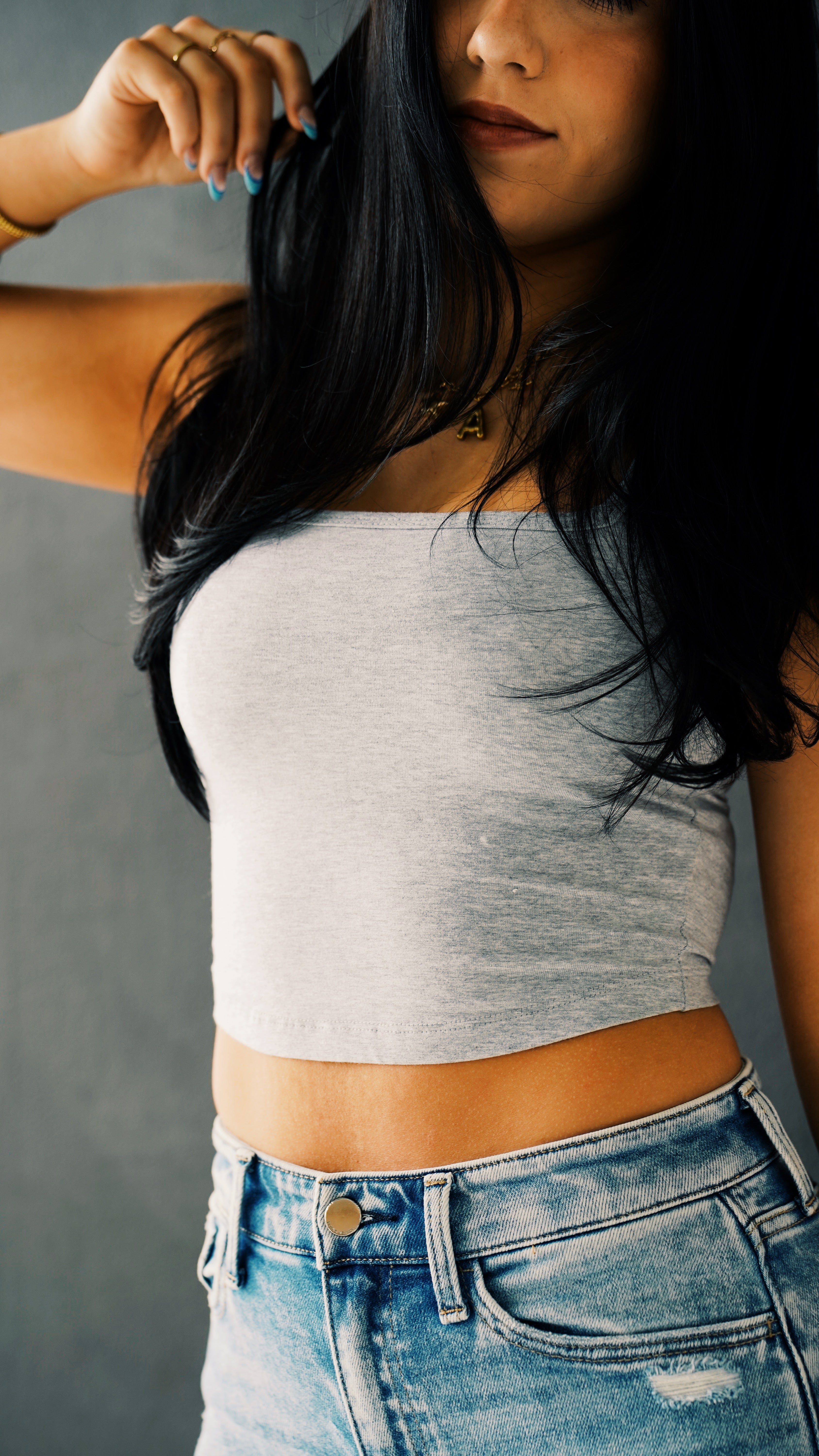 Cotton Square Neck Cropped Cami Top