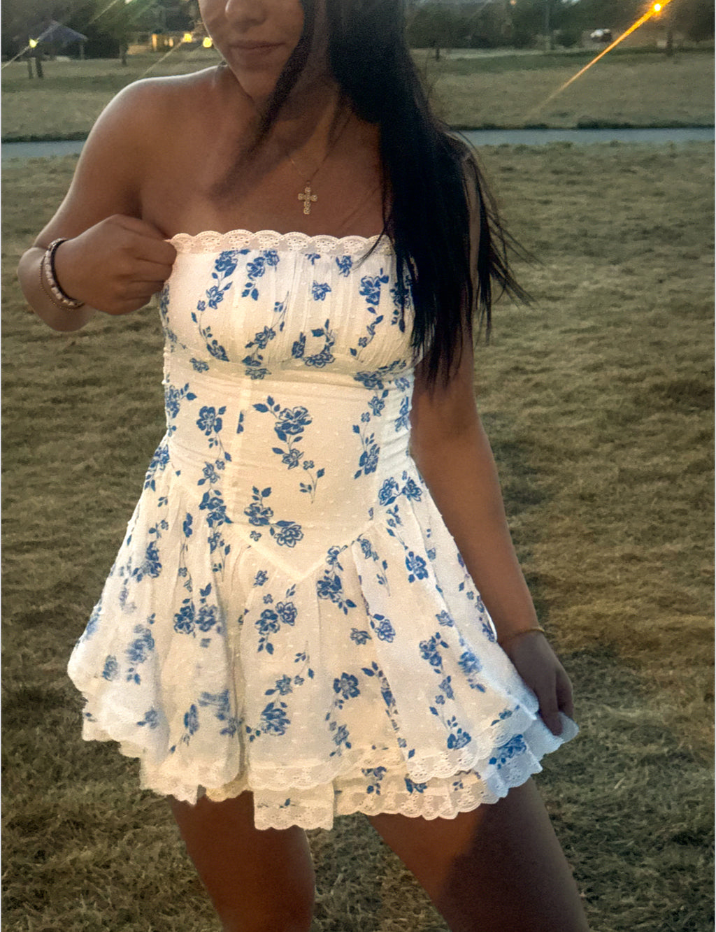 Wild Blue Floral Mini Dress