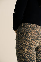 Leopard Frayed Edge Wide Leg High Waist Jeans
