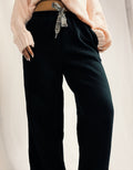 Fleece Lined Leopard Drawstring Elastic Waist Solid Pants