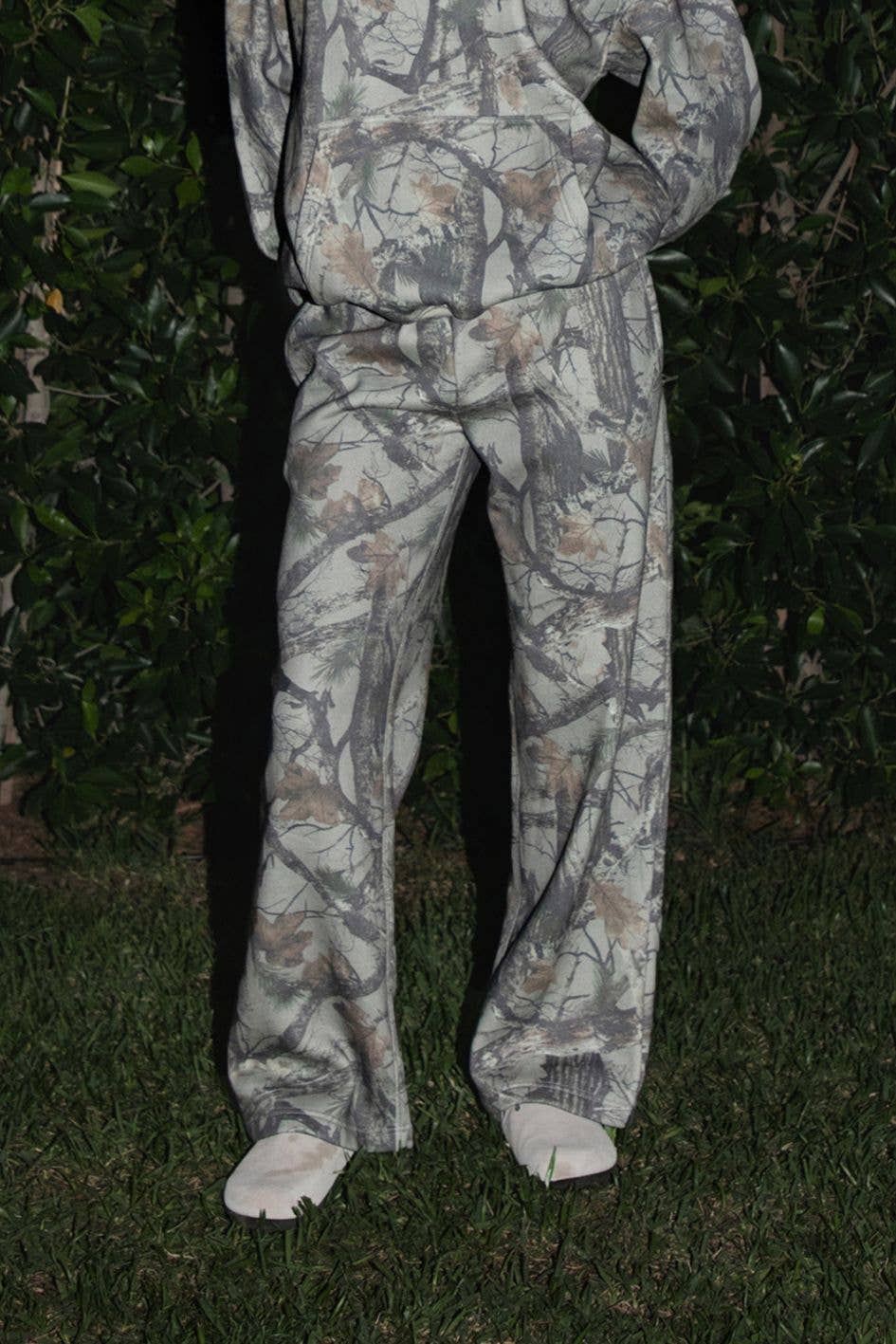 Woodland Camo Fleece Wide Leg Sweatpants