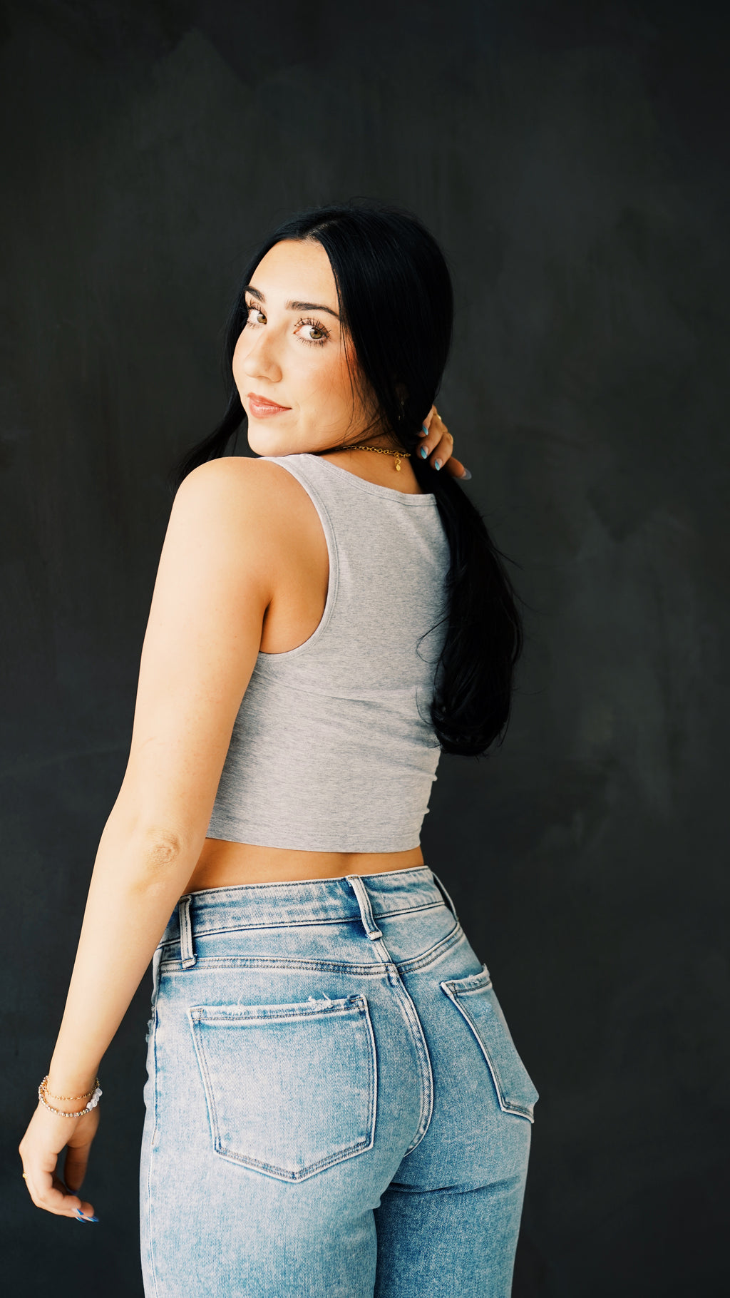 Cotton Square Neck Cropped Cami Top