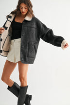 Reversible Sherpa and Leather Jacket