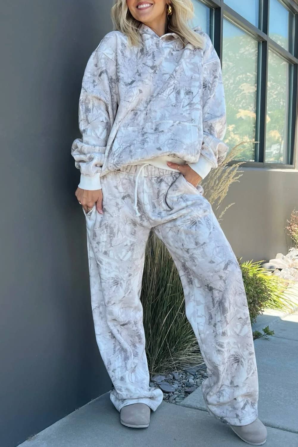 Camo Plant Hoodie and Pants Set