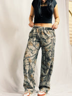 Woodland Camo Fleece Wide Leg Sweatpants