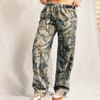 Woodland Camo Fleece Wide Leg Sweatpants