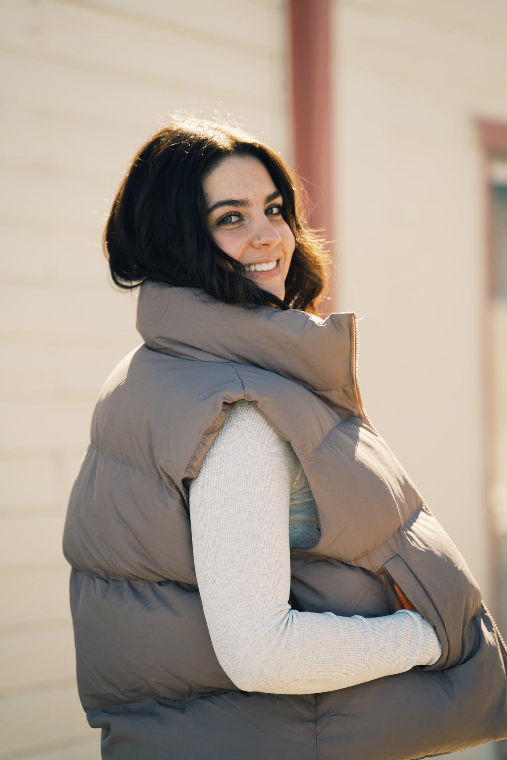 Zipper Front Puffer Vest