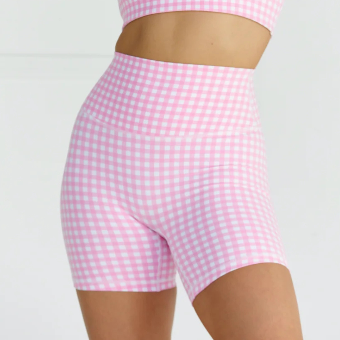 Pink Gingham Active Shorts