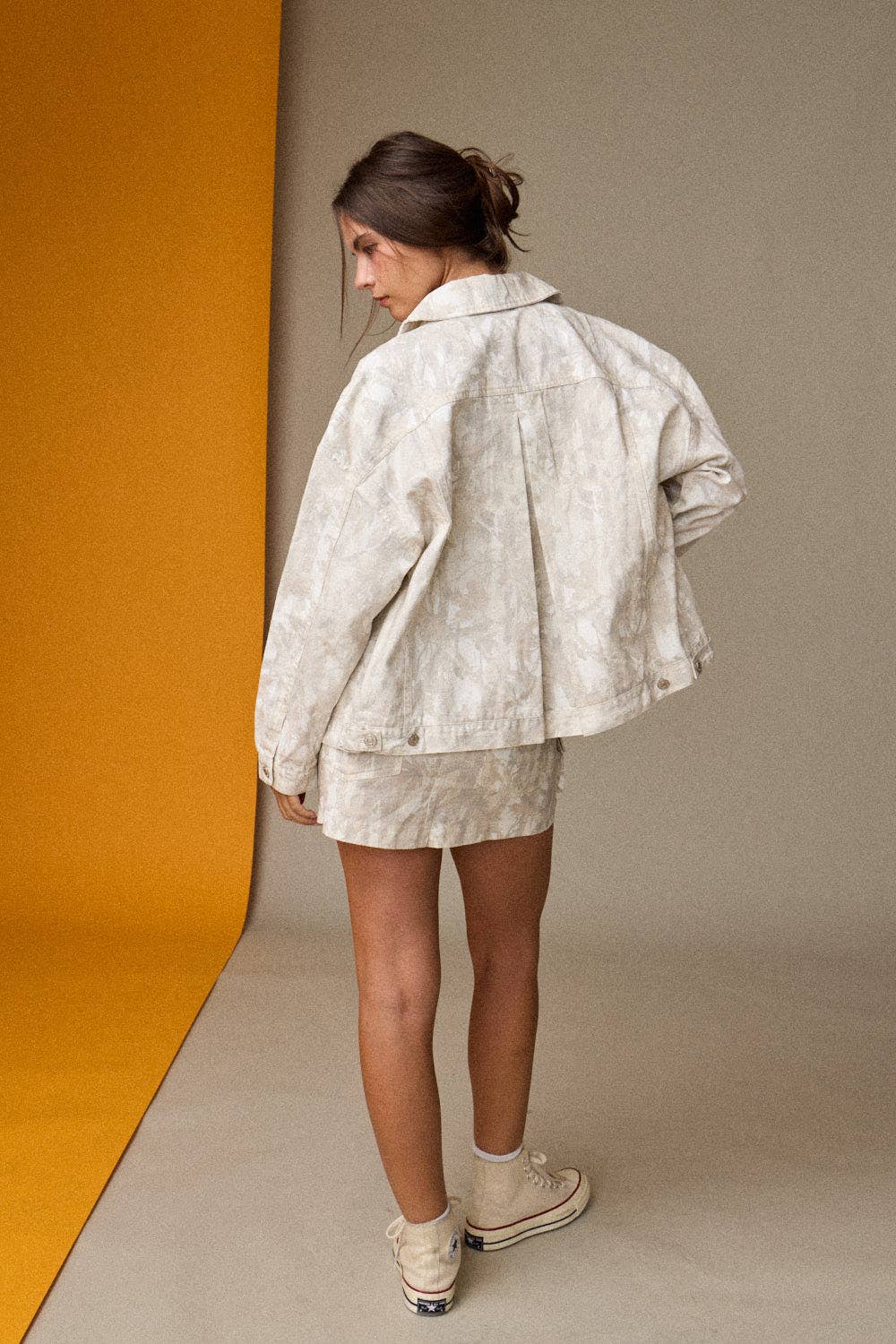 Print Oversized Button-Up Jacket