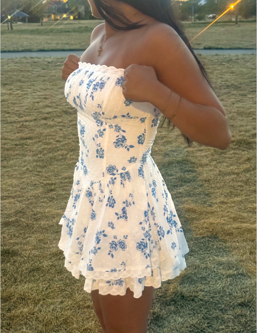 Wild Blue Floral Mini Dress