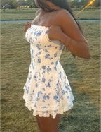 Wild Blue Floral Mini Dress