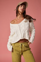 Cable Knit Cropped Sweater