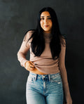 Sheer Boat Neck Long Sleeve Sweater Top