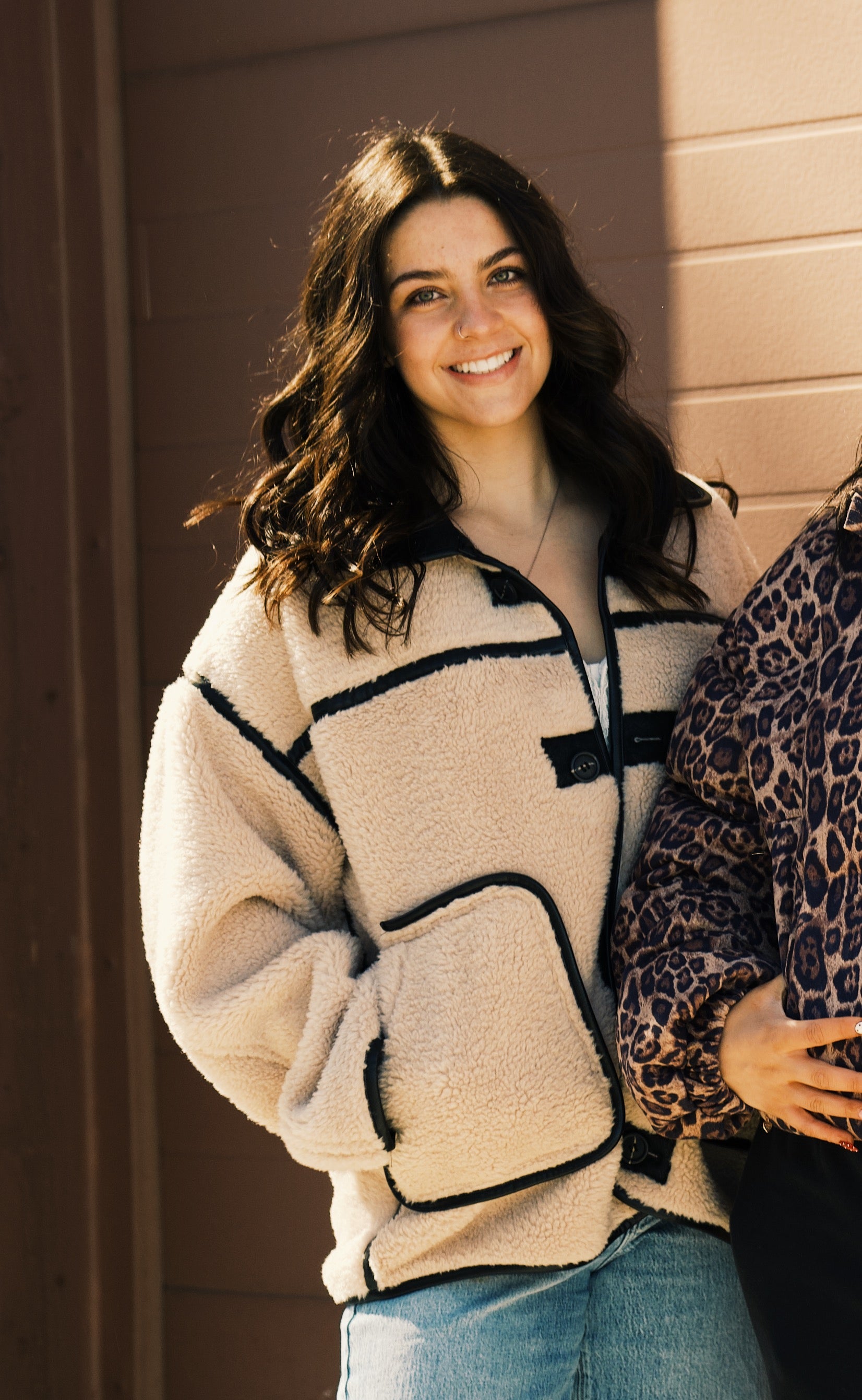 Reversible Sherpa and Leather Jacket