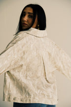 Print Oversized Button-Up Jacket