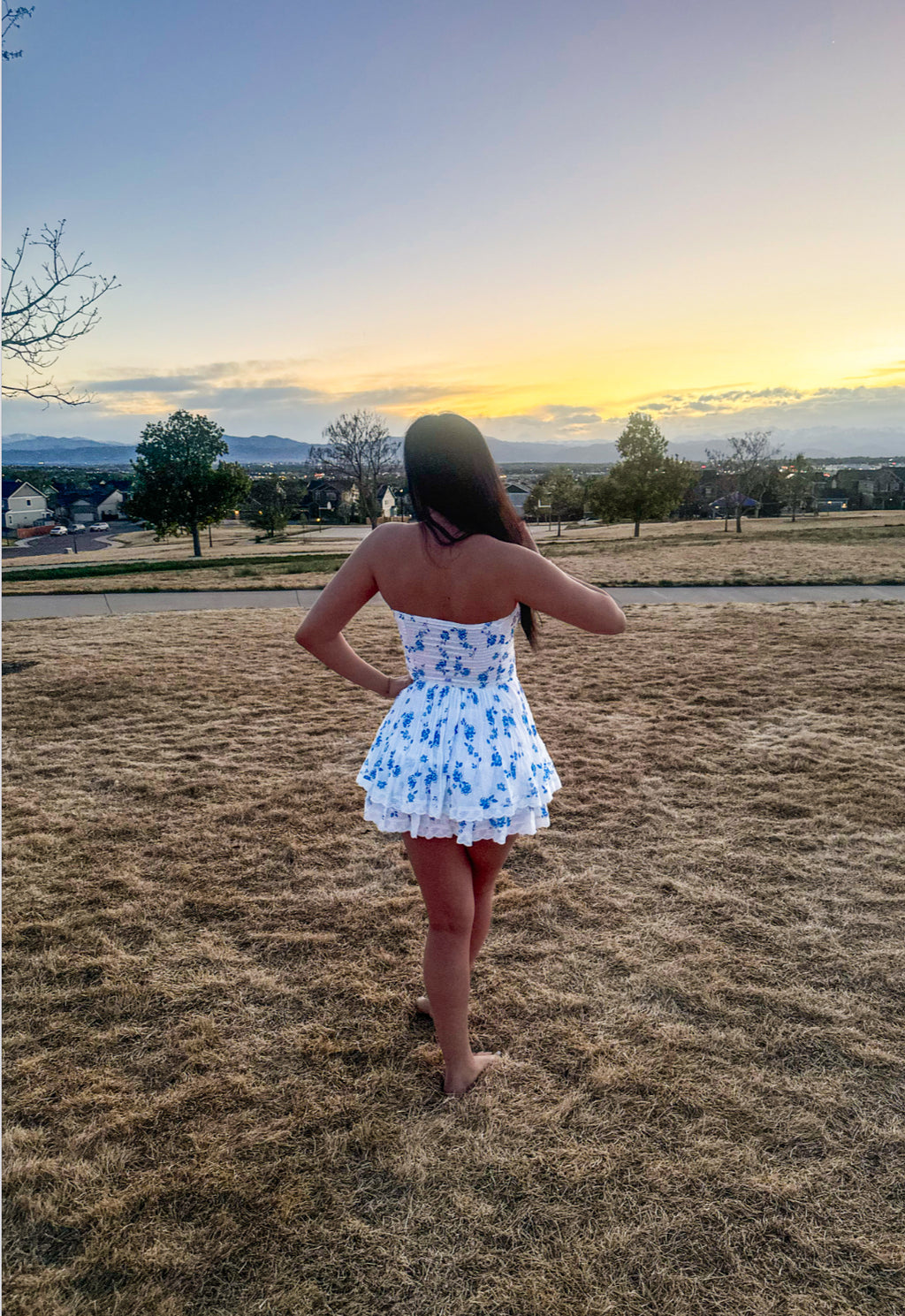 Wild Blue Floral Mini Dress