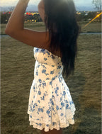 Wild Blue Floral Mini Dress