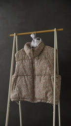 High Neck Floral Puffer Vest