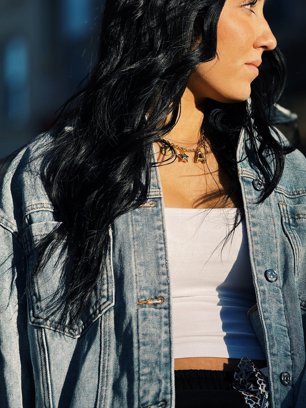 Denim Button Down Oversized Jacket