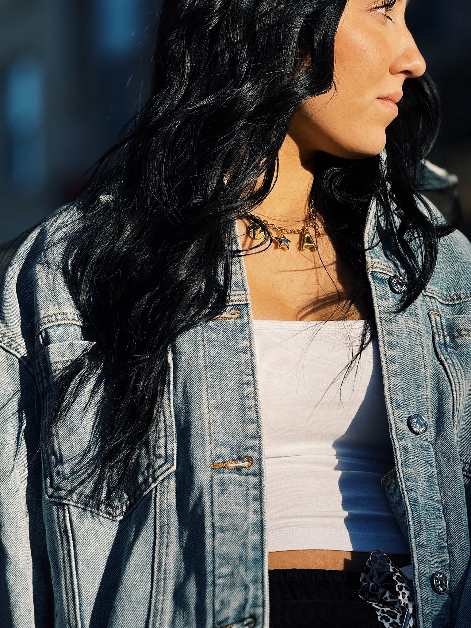 Denim Button Down Oversized Jacket