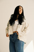 Print Oversized Button-Up Jacket