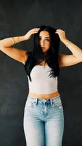 Cotton Square Neck Cropped Cami Top