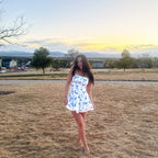 Wild Blue Floral Mini Dress