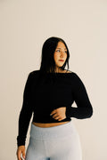 Boat Neckline Basic Casual Lounge Long Sleeve Top