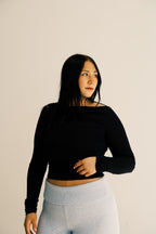 Boat Neckline Basic Casual Lounge Long Sleeve Top