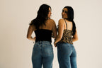 High Rise Distressed Slim Wide Jeans