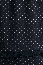 Polka Dot Knit Pajama Shorts With Lace Trim