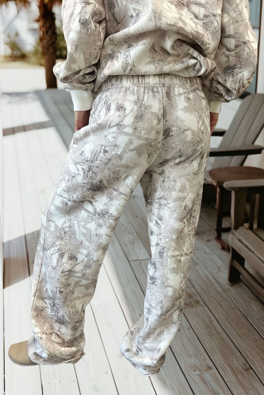 Camo Plant Hoodie and Pants Set