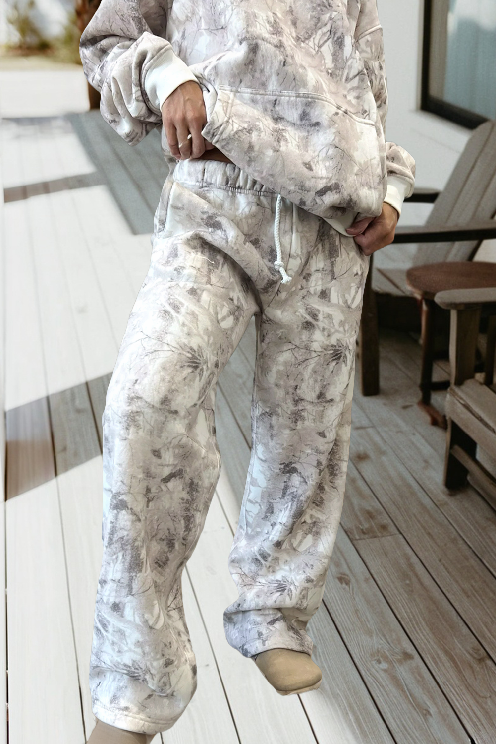 Camo Plant Hoodie and Pants Set