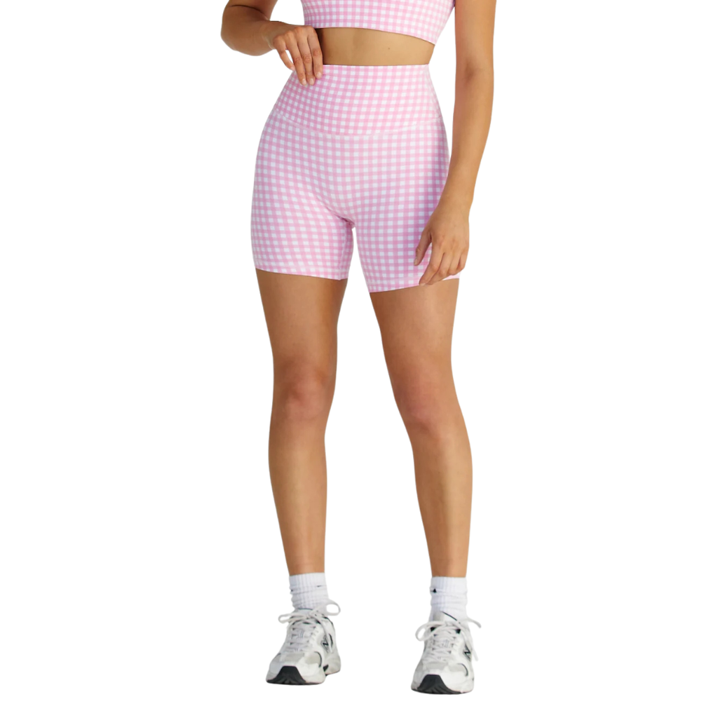 Pink Gingham Active Shorts